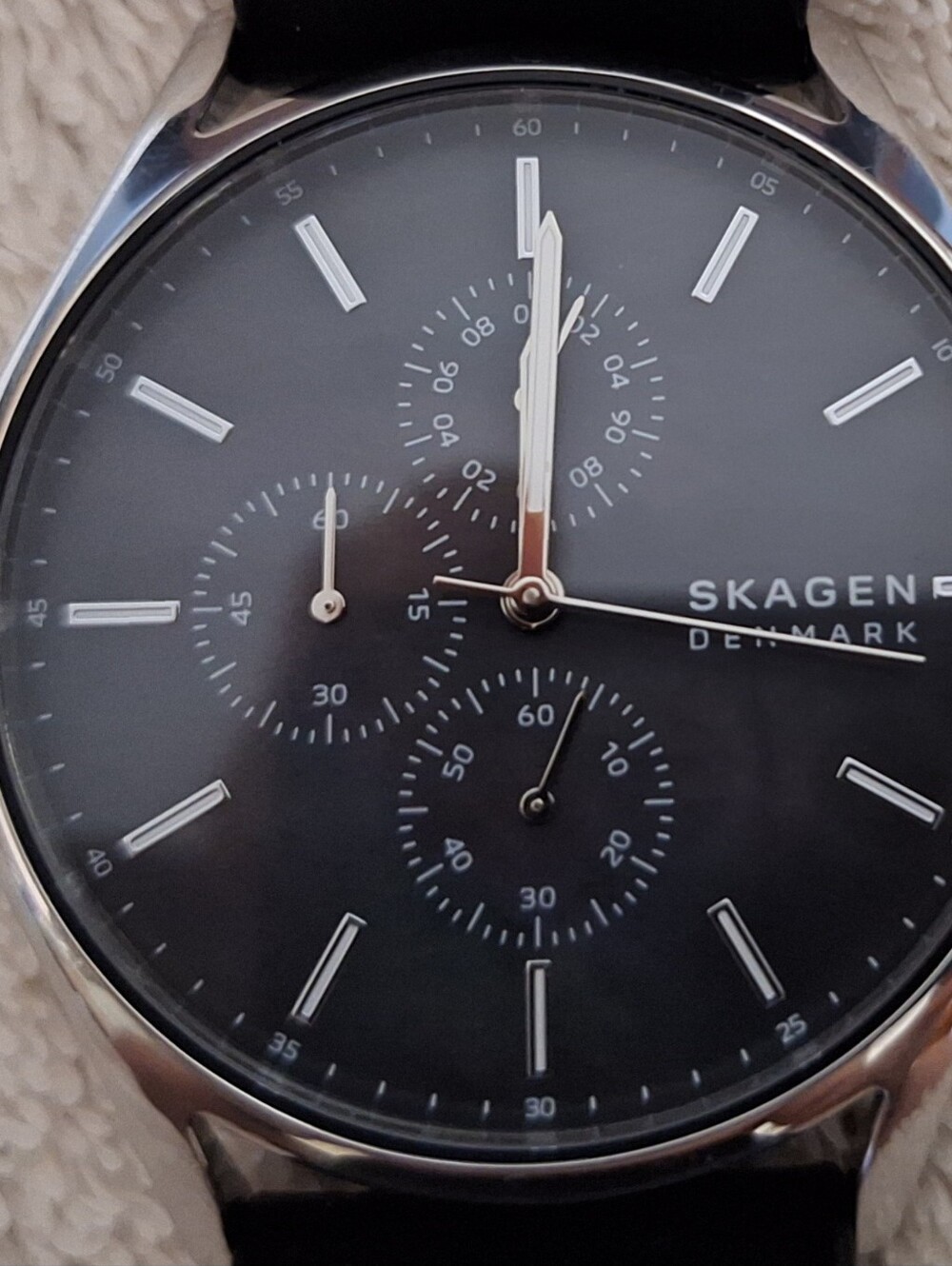 Mens Skagen Watch Black Dial/ Blue Strap
